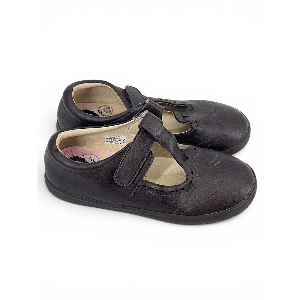 Livie & Luca AMICA T-Strap Mary Jane Brown Size 1Y EcoBreathe